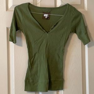 Vintage Y2K Green ribbed Energie top NWOT